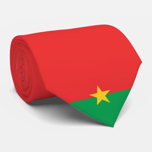 Burkina Faso Flag Stropdas (Opgerold)