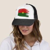 Burkina Faso Flag Trucker Hat Pet (In situ)