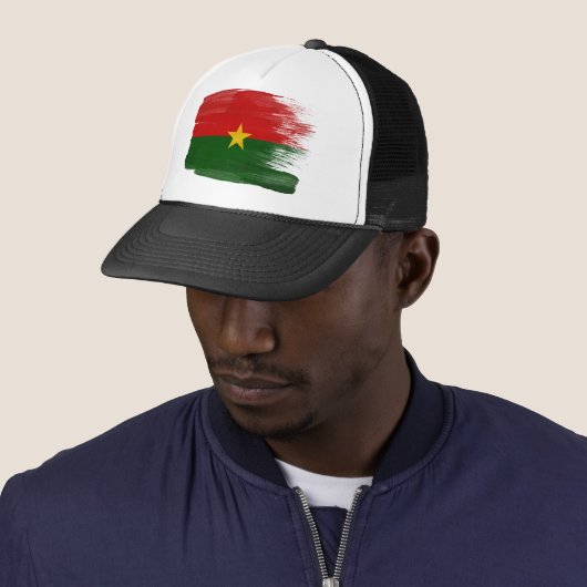 Burkina Faso Flag Trucker Hat Trucker Pet (In situ)
