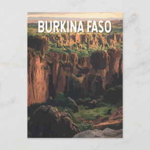 Burkina Faso Illustratie Reizen Art Vintage Briefkaart