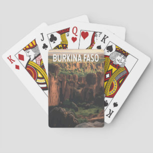Burkina Faso Illustratie Reizen Art Vintage Pokerkaarten
