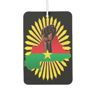 Burkina Faso kaart, vlag en revolutie vuist Luchtverfrisser