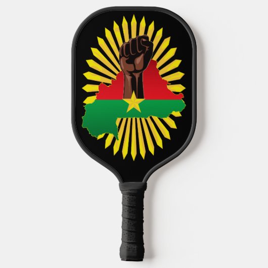 Burkina Faso kaart, vlag en revolutie vuist Pickleball Paddle (Achterkant)