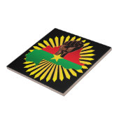 Burkina Faso kaart, vlag en revolutie vuist Tegeltje (Zijkant)
