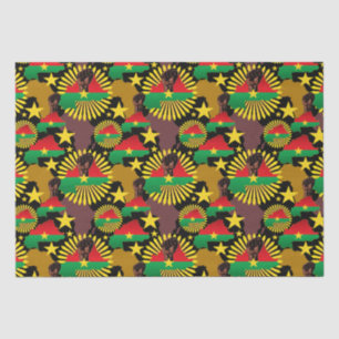 Burkina Faso kaart, vlag en revolutie vuist Tissuepapier