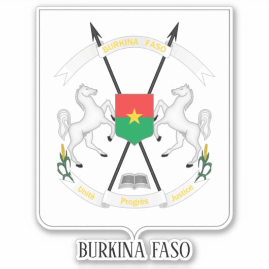 Burkina Faso nationaal wapenschild Sticker (Voorkant)