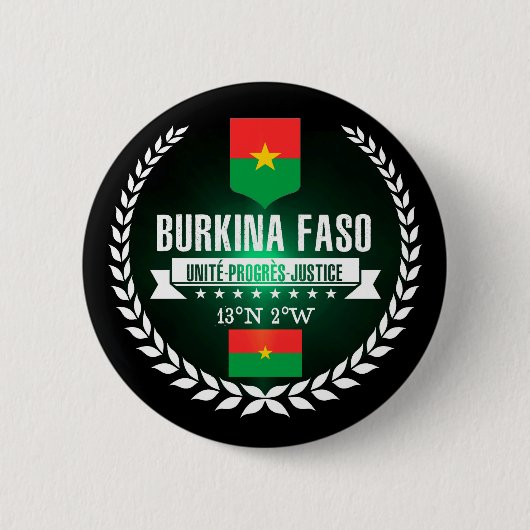 Burkina Faso Ronde Button 5,7 Cm (Voorkant)