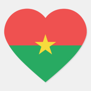 Burkina Faso Vlag Hart Sticker