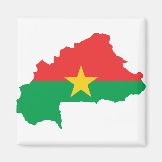 Burkina Faso Vlaggenkaart BF Magneet (Voorkant)