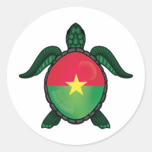 Burkina Faso zee schildpad vlag Ronde Sticker