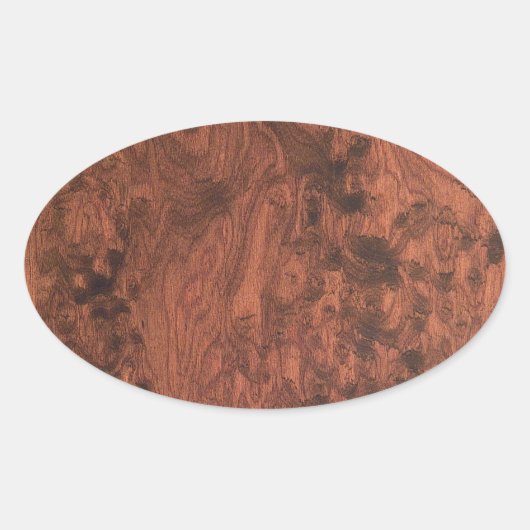 Burl Mahogany Wood Texture Ovale Sticker (Voorkant)