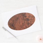 Burl Mahogany Wood Texture Ovale Sticker (Envelop)