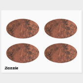 Burl Mahogany Wood Texture Ovale Sticker (Vel)