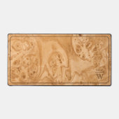 Burl Wood Natuurlijke Monogram Bureaumat (Voorkant)
