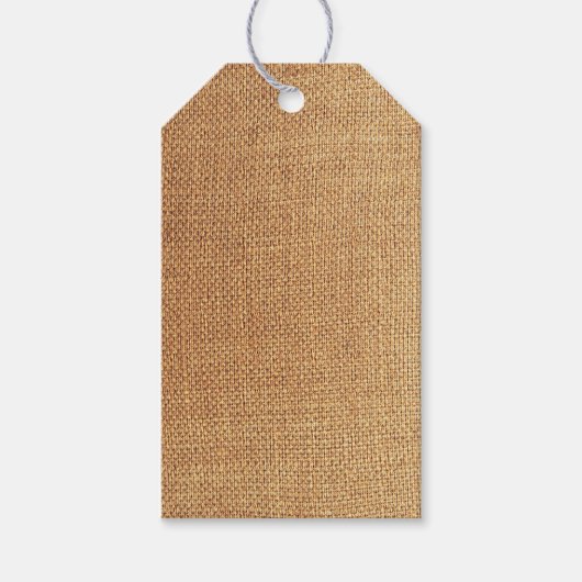 Burlap-achtergrond Cadeaulabel (Voorkant)