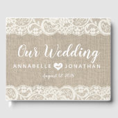 Burlap and Lace Rustic Mariage livre d'hôtes (Recto)