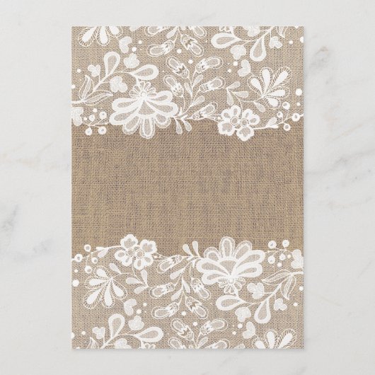 Burlap and Lace Wedding Informatie Informatiekaartje (Achterkant)