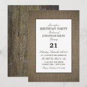 Burlap and Wood, Rustic Birthday Kaart (Voorkant / Achterkant)