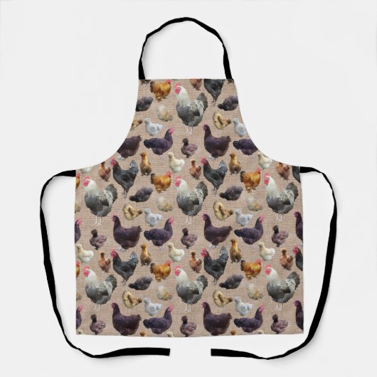 Burlap Backyard Chickens Schort (Voorkant)