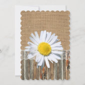 Burlap Barnwood Dentelle Et Daisy Invitation (Devant)