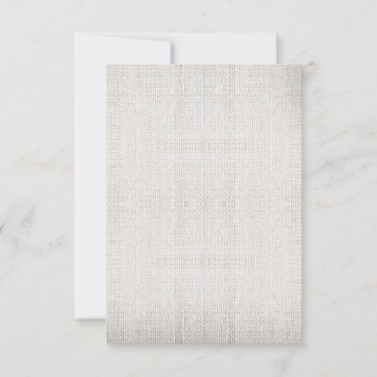 BURLAP BEACH MARIAGE CARTES RSVP (Dos)