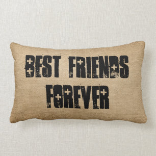 Burlap Best Friends Forever Kussen