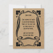 Burlap Black Art Déco Cartes de réception de maria (Dos)