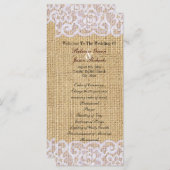 burlap blanc dentelle pays programme de mariage ru (Devant / Derrière)