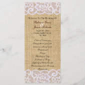 burlap blanc dentelle pays programme de mariage ru (Devant)