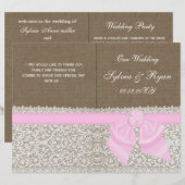 burlap blanc dentelle rose plié programme de maria (Devant / Derrière)