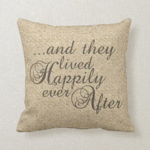 Burlap blijdschap ooit na het huwelijk decoratieve kussen