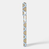 Burlap & Blue Girly Quatrefoil Pattern Trendy Scha Case-Mate iPhone Case (Achterkant / Links)