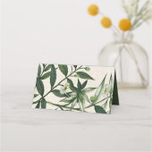Burlap Botanique Vert Mariage Table Place Cartes (Dos)