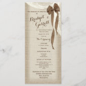 Burlap Bow and Lace Wedding Program Programma (Voorkant)