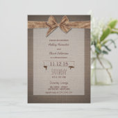 Burlap & Bow Rustic Country Rehearsal Dinner Kaart (Staand voorkant)