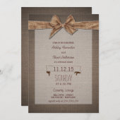 Burlap & Bow Rustic Country Rehearsal Dinner Kaart (Voorkant / Achterkant)