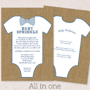 Burlap Bow Stropdas Undershirt boy Baby Sprinkle Kaart
