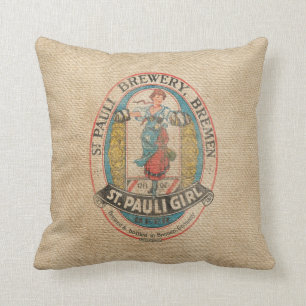 Burlap Brewery Beer Advertisement Kussen