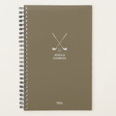 Burlap Brown Golf Club Personal Weekly Planner (Voorkant)