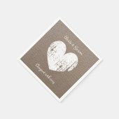 Burlap bruiloft servetten met rustieke hart (Hoek)