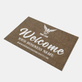 Burlap Business Company Corporate Custom Logo Deurmat (Schuin)