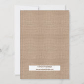 Burlap Canvas en kant bruids douche uitnodiging (Achterkant)