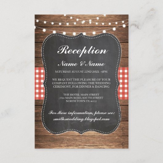 Burlap Cartes Rustiques De Réception De Mariage Bo (Devant)