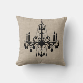 Burlap Chandelier Pillow Kussen