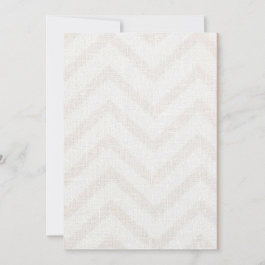 Burlap Chevron bewaart de datum aankondiging (Achterkant)