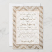 Burlap Chevron Faire-part de mariage (Devant)