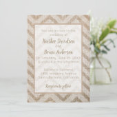 Burlap Chevron Faire-part de mariage (Debout devant)