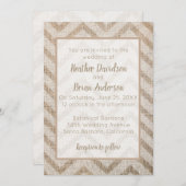 Burlap Chevron Faire-part de mariage (Devant / Derrière)