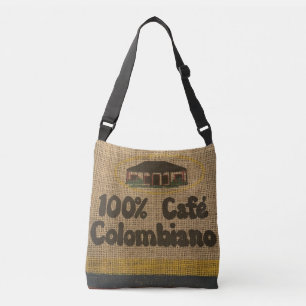 BURLAP COFFEE BAG (FAUX) TAS PURSE CROSS LICHAAM