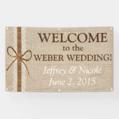 Burlap Country Rustic Custom Wedding Banner (Horizontaal)